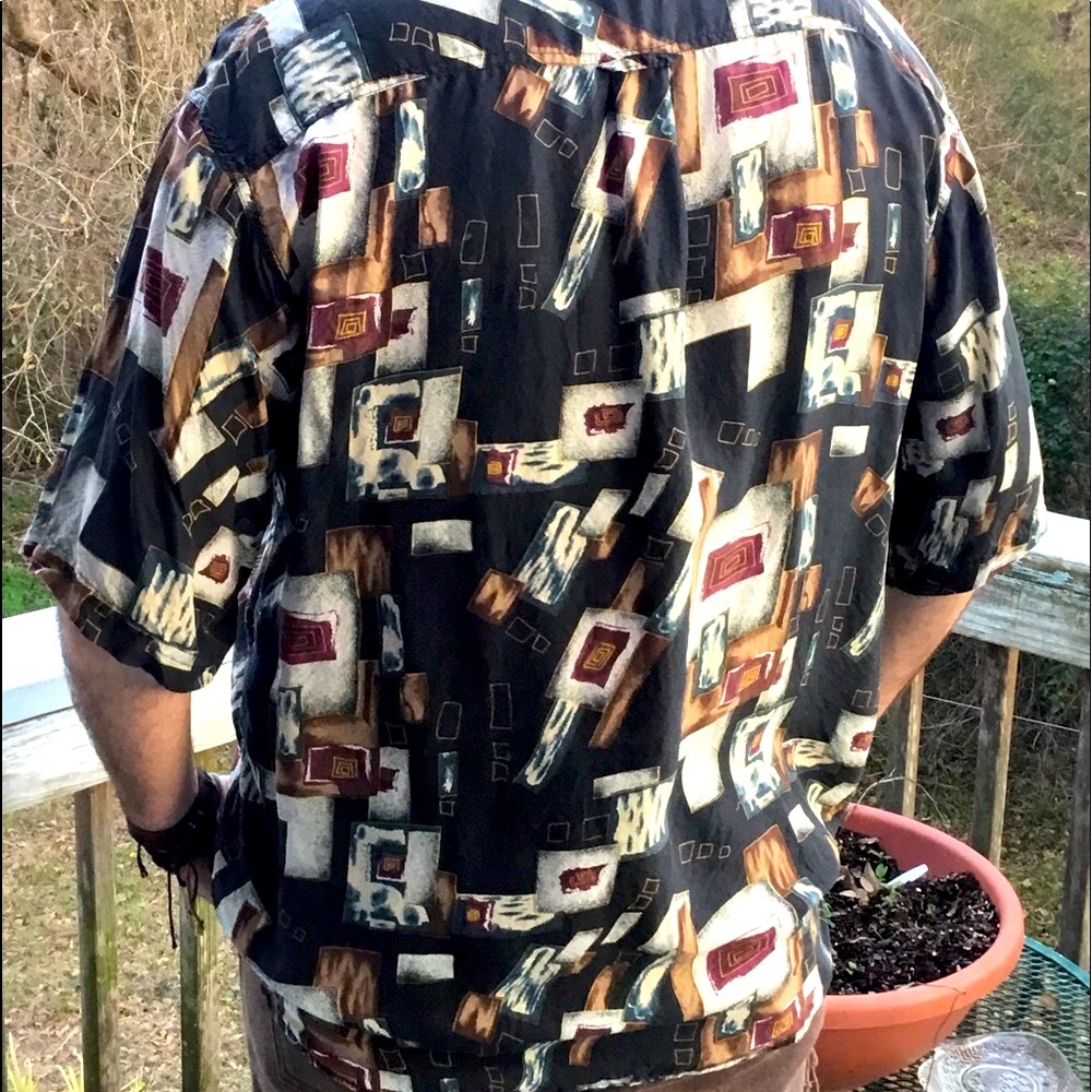 Men’s silk shirt XL short sleeve COLORE ITALY
